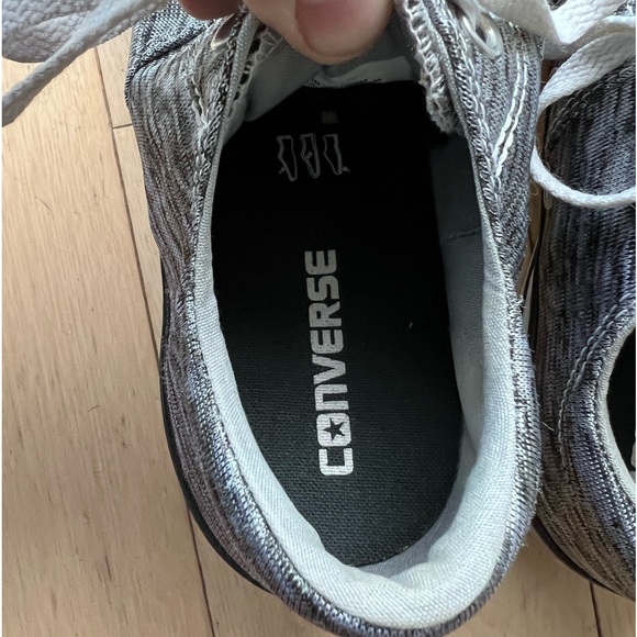 Women’s Converse All Start low top Chuck Taylor. Silver melange color. Size 11 - Picture 4 of 9